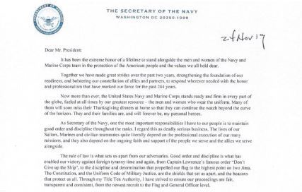 Navy Secretary lashes Trump in resignation letter